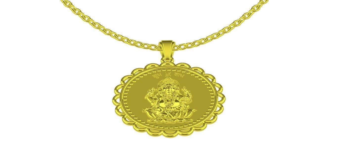 Ganesh Ji Gold Necklace Design  3D print model_3