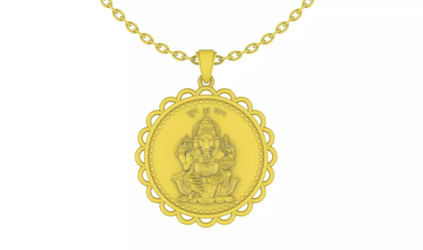 Ganesh Ji Gold Necklace Design  3D print model_0