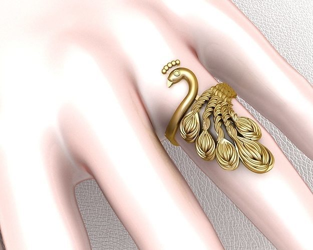 Peacock Ring diamond ring new ring 3D Model 3D print model 3D print model