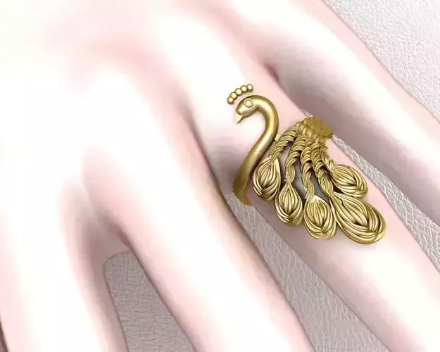 Peacock Ring diamond ring new ring 3D Model 3D print model
