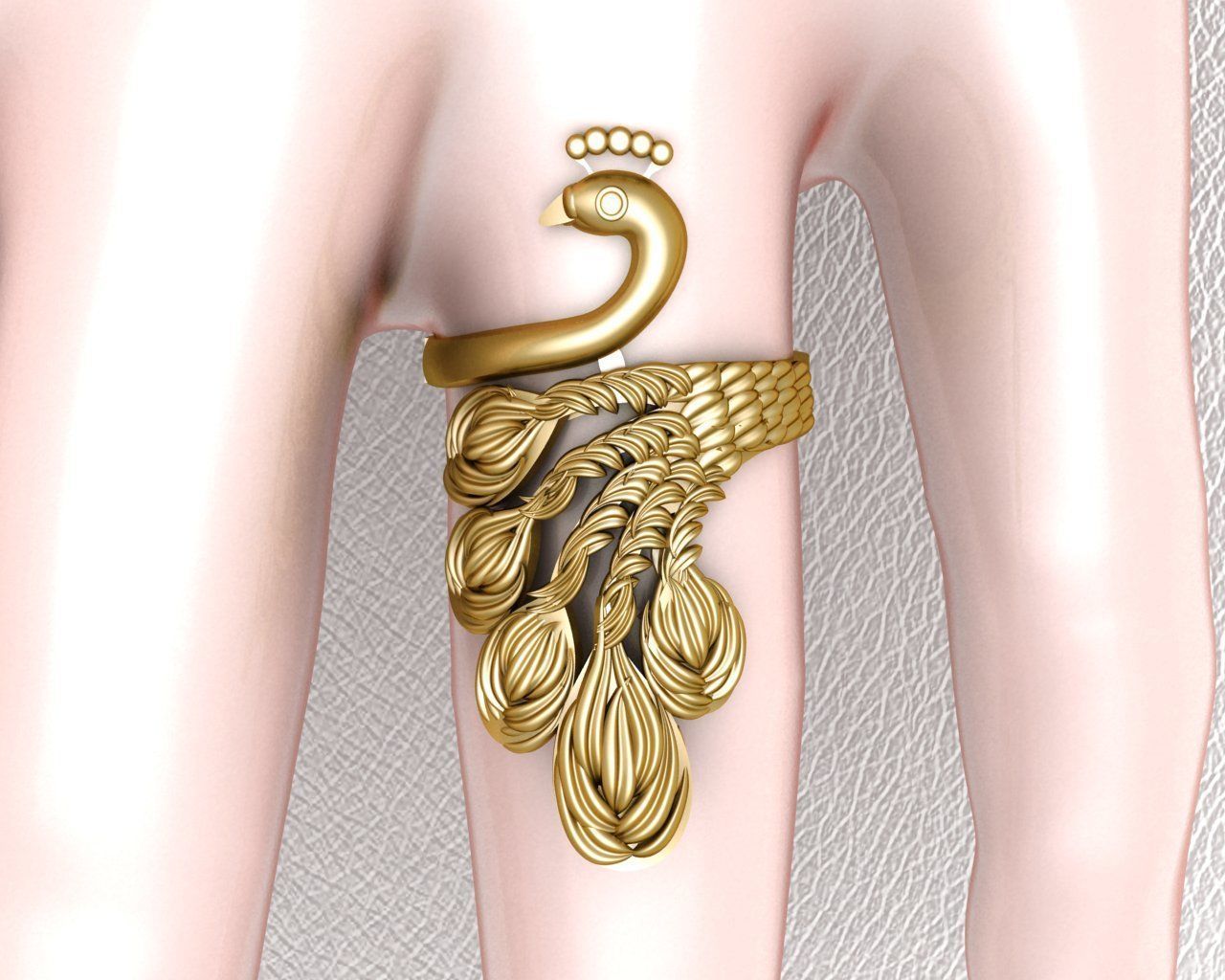 Peacock Ring diamond ring new ring 3D Model 3D print model 3D print model_4