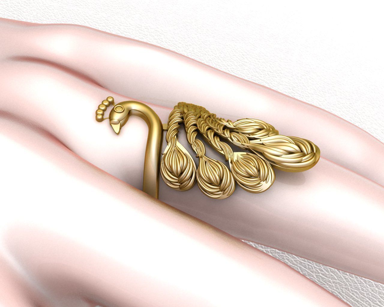 Peacock Ring diamond ring new ring 3D Model 3D print model 3D print model_1