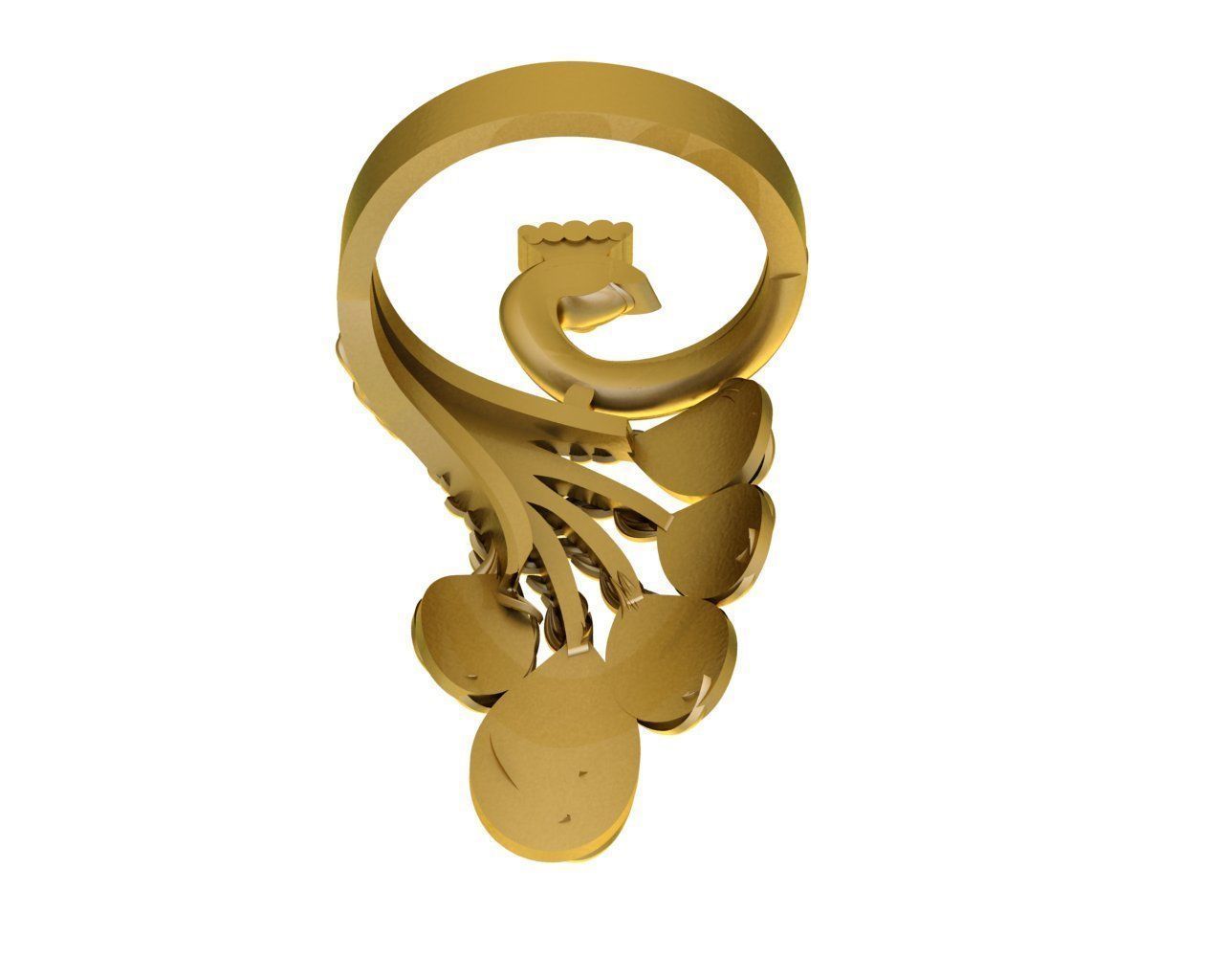 Peacock Ring diamond ring new ring 3D Model 3D print model 3D print model_6