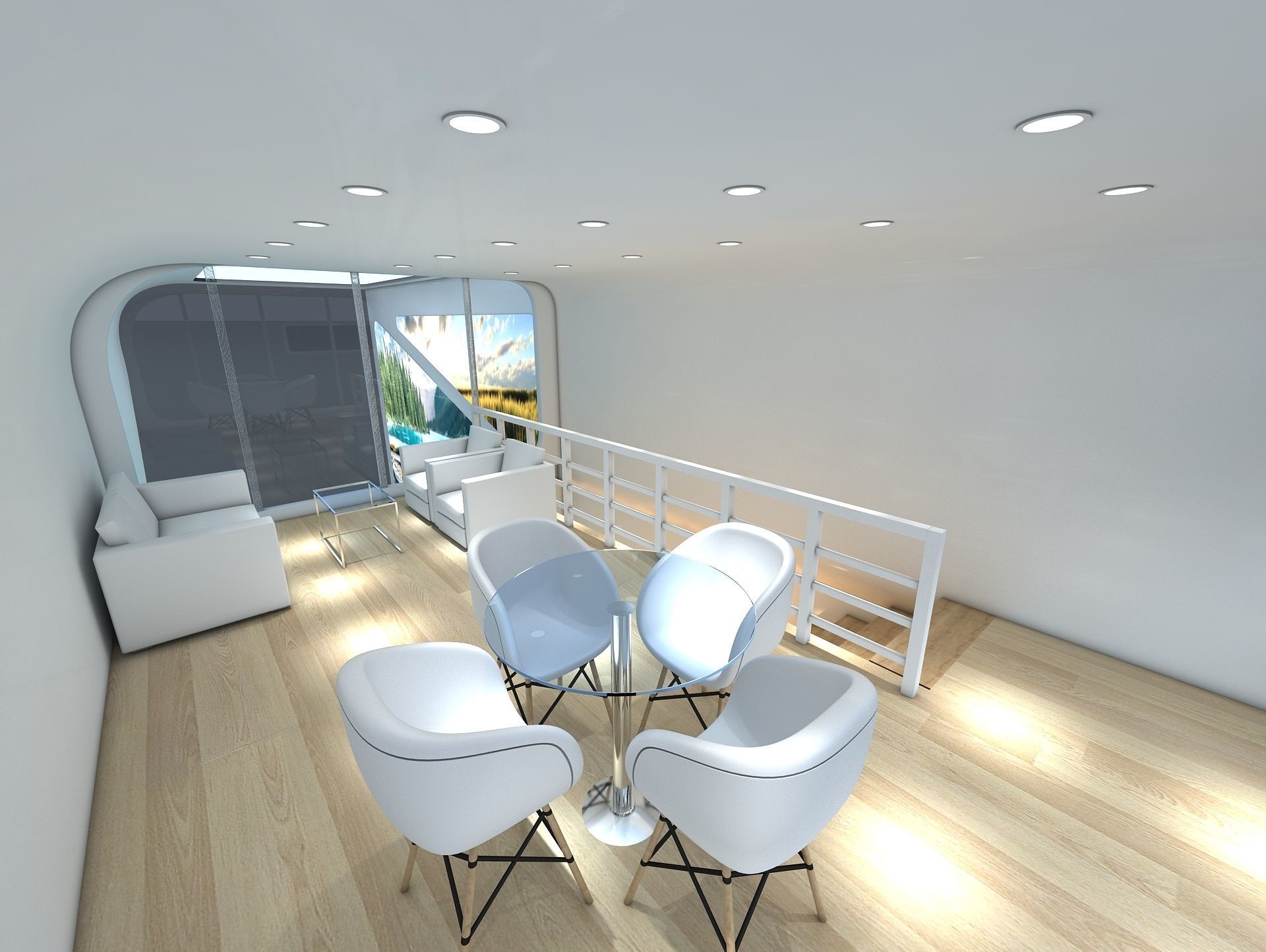 Exhibition Booth Stand Stall 12x4m Height 500 cm 3 Side Open 3D model_6