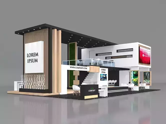 Exhibition Stand Booth Stall 15x9m Height 550cm 4 Side Open