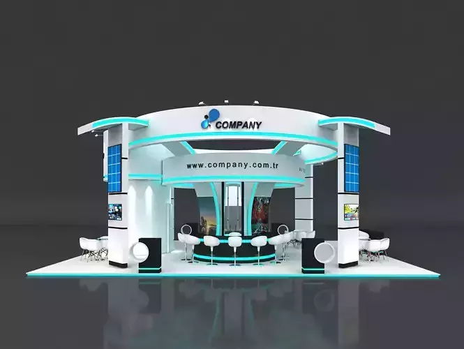 Exhibition Stand Booth Stall 12x10m Height 500cm 4 Side Open
