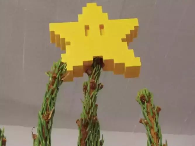 Pixel Tree Topper Star Free 3D print model