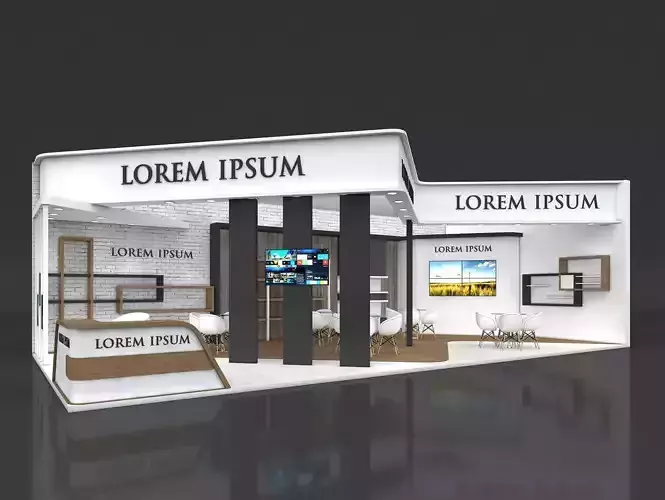Exhibition Stand Booth Stall 12x6m Height 500cm 2 Side Open