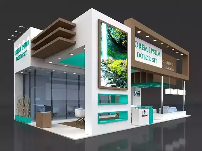 Exhibition Stand Booth Stall 11x7m Height 500cm 3 Side Open