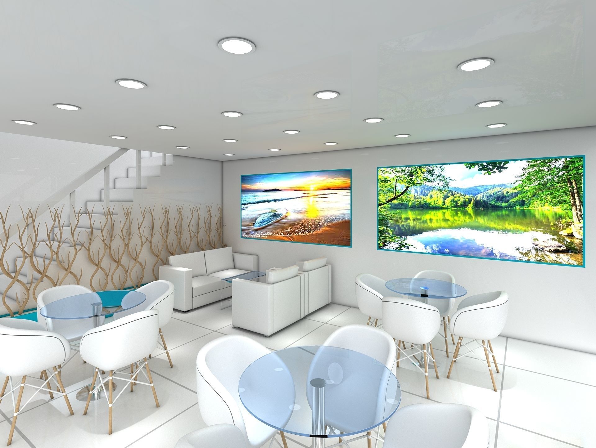 Exhibition Stand Booth Stall 9x7m Height 500cm 2 Side Open 3D model_4