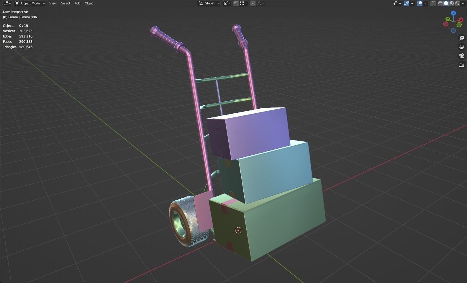 Hand Truck 3D model_9
