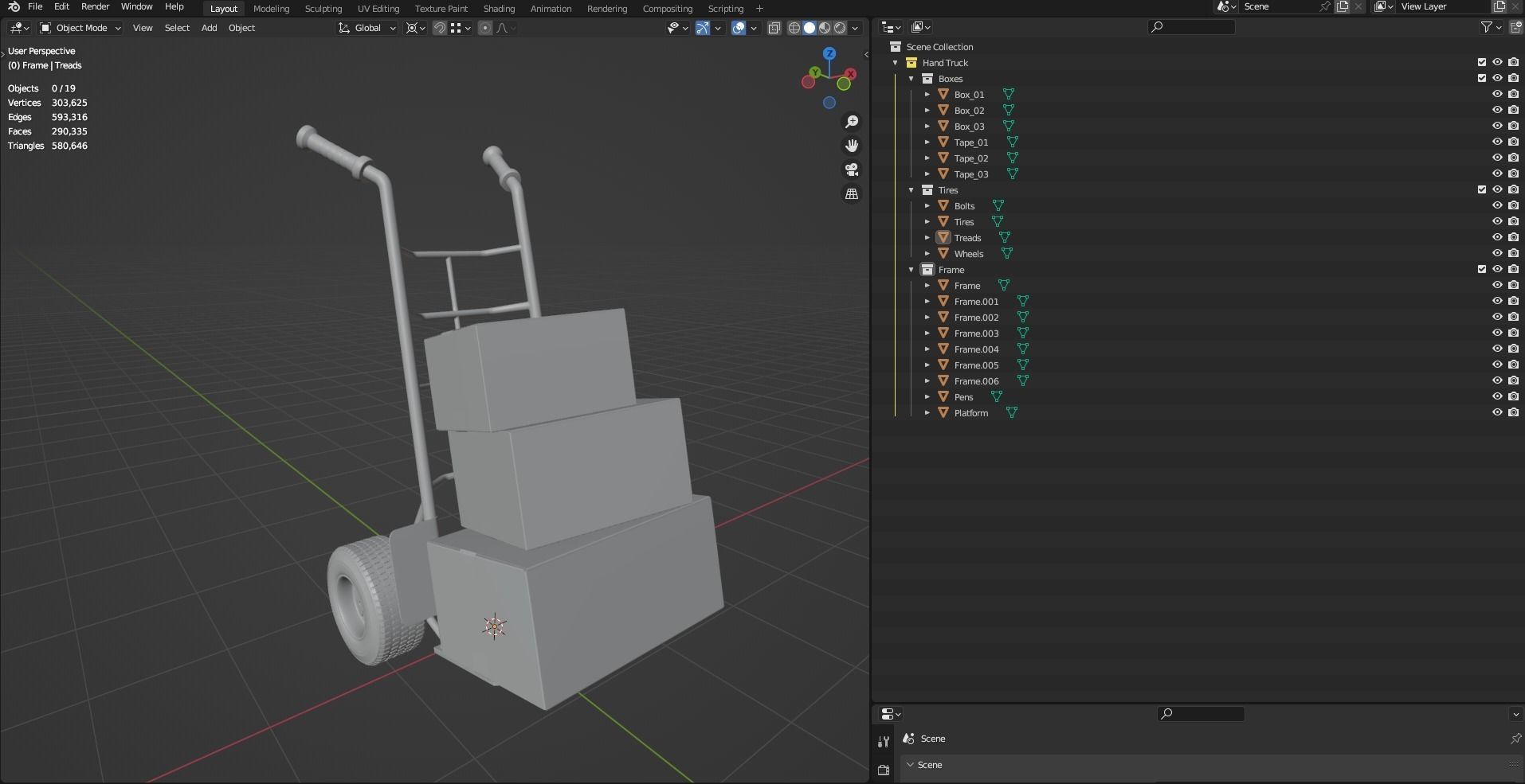 Hand Truck 3D model_10