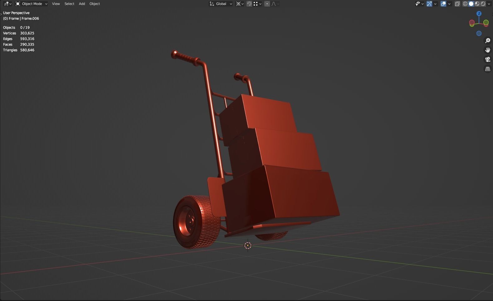 Hand Truck 3D model_5