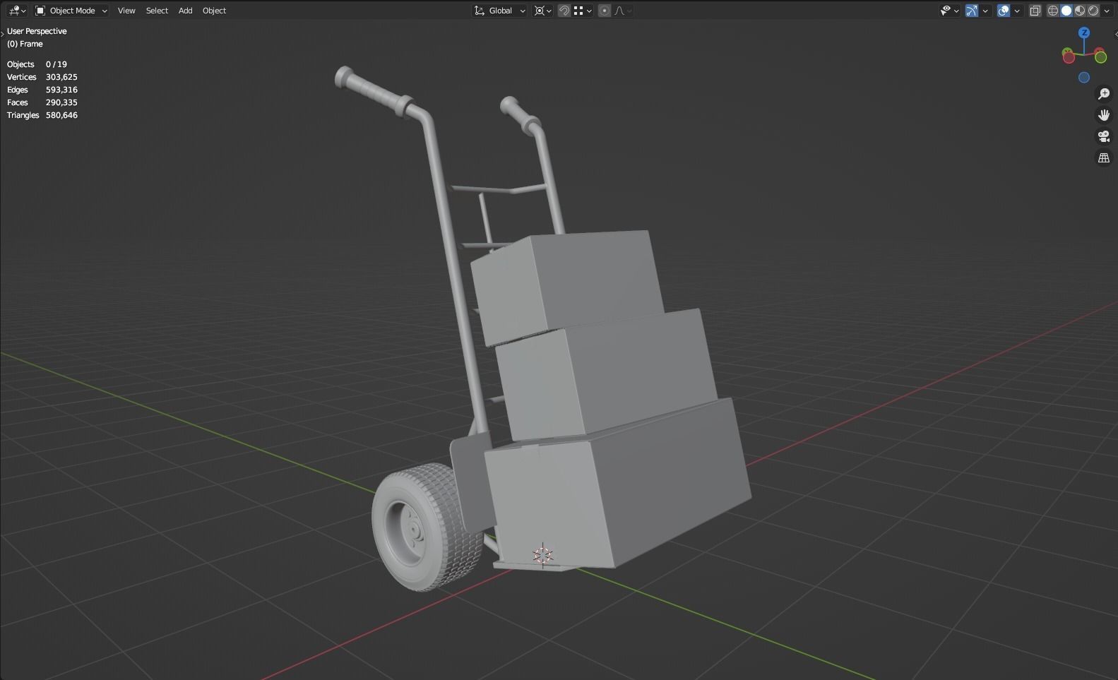 Hand Truck 3D model_3