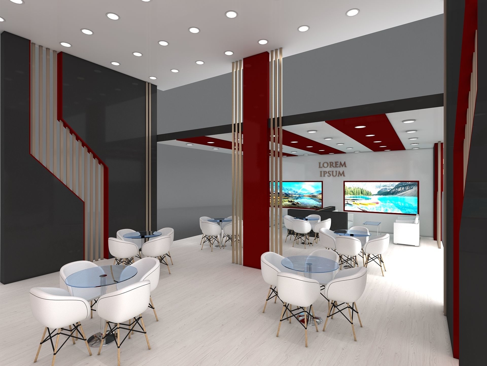 3D Exhibition Booth Stand Stall 16x7m Height 500 cm 3 Side Open 3D model_8