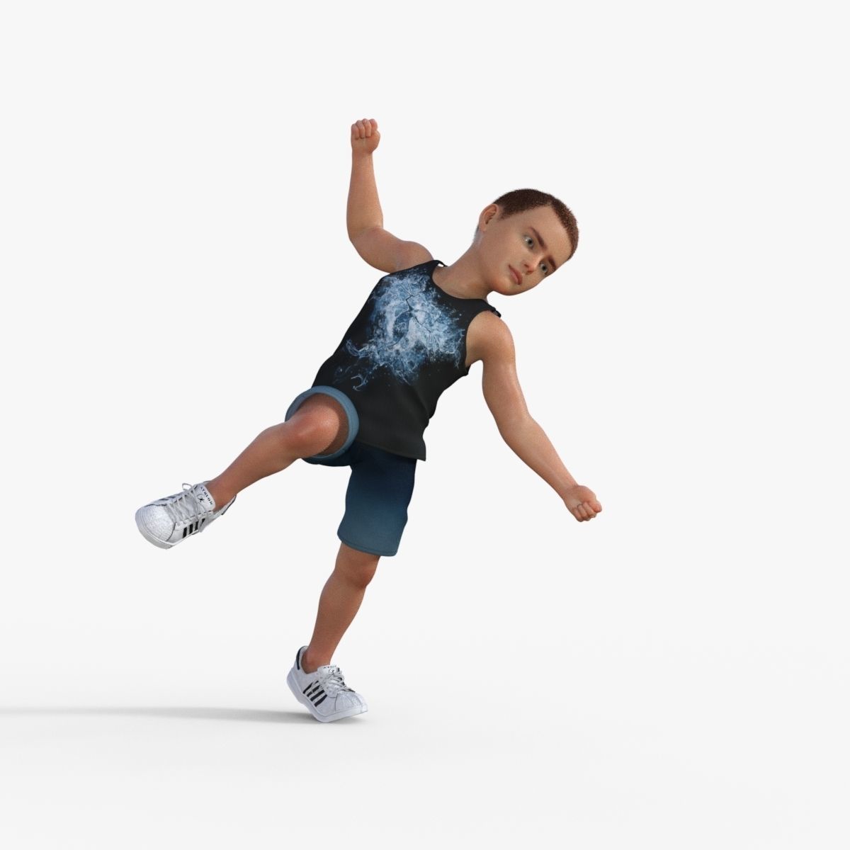 Sporty Kid 3D model_16