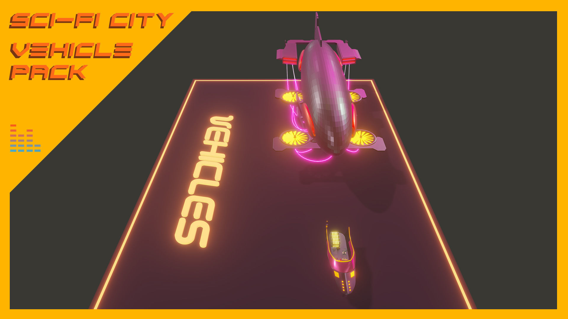 Scifi City Vehicles Asset Pack Low-poly 3D model_13