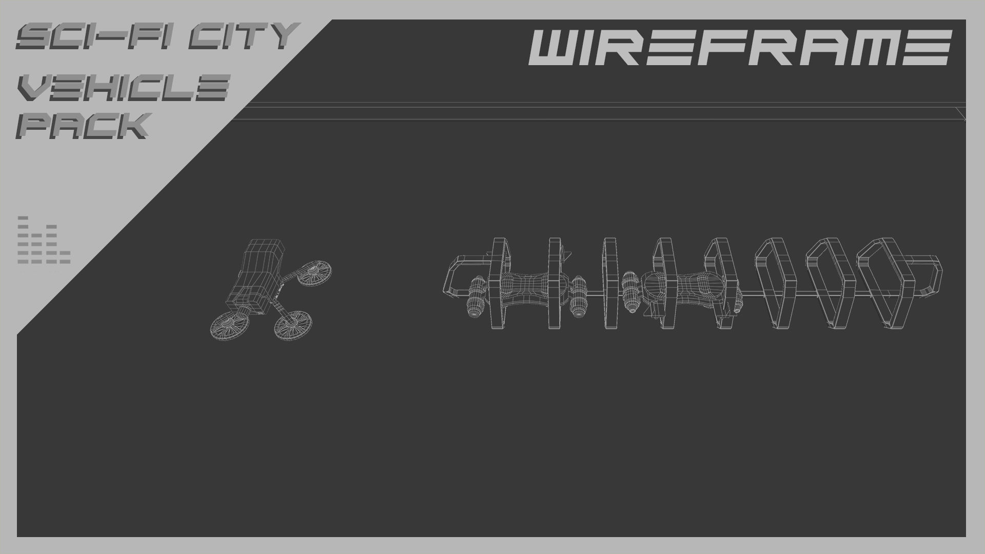 Scifi City Vehicles Asset Pack Low-poly 3D model_26