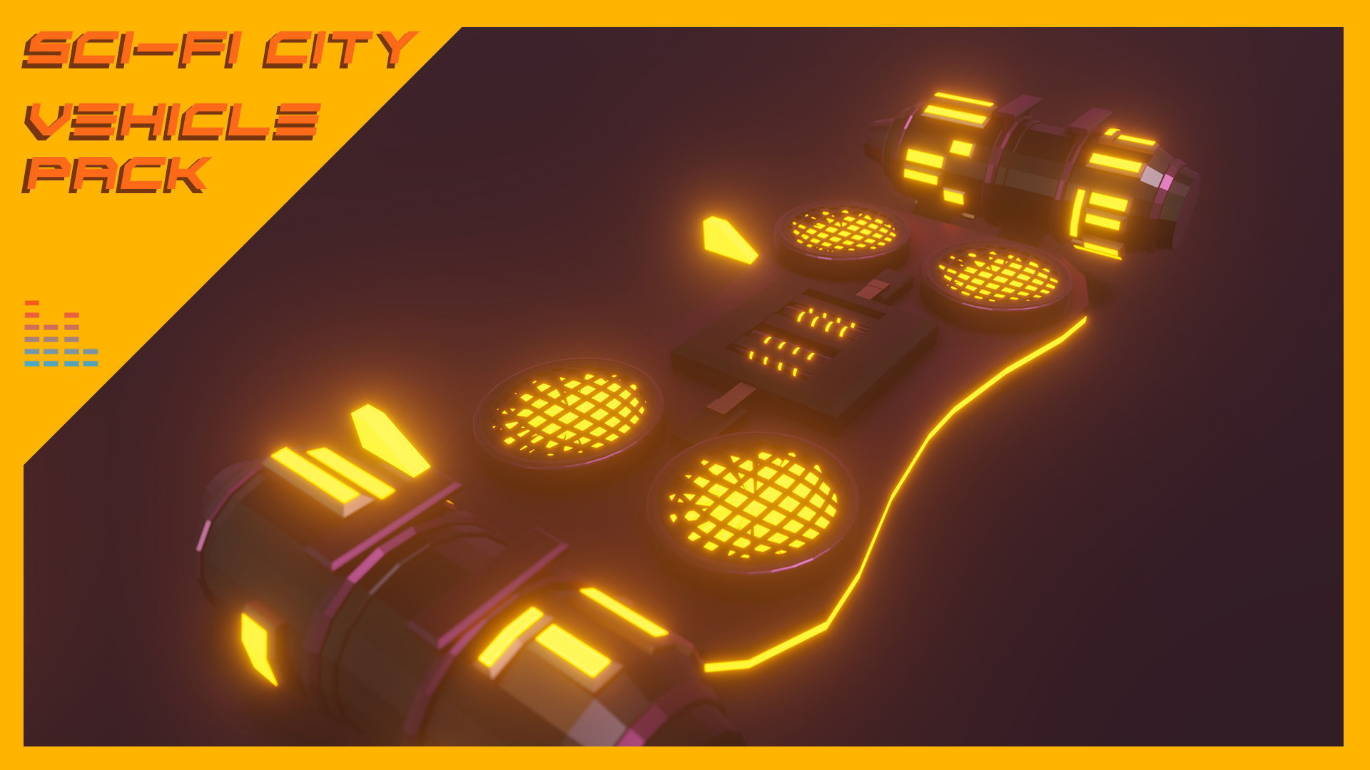 Scifi City Vehicles Asset Pack Low-poly 3D model_10