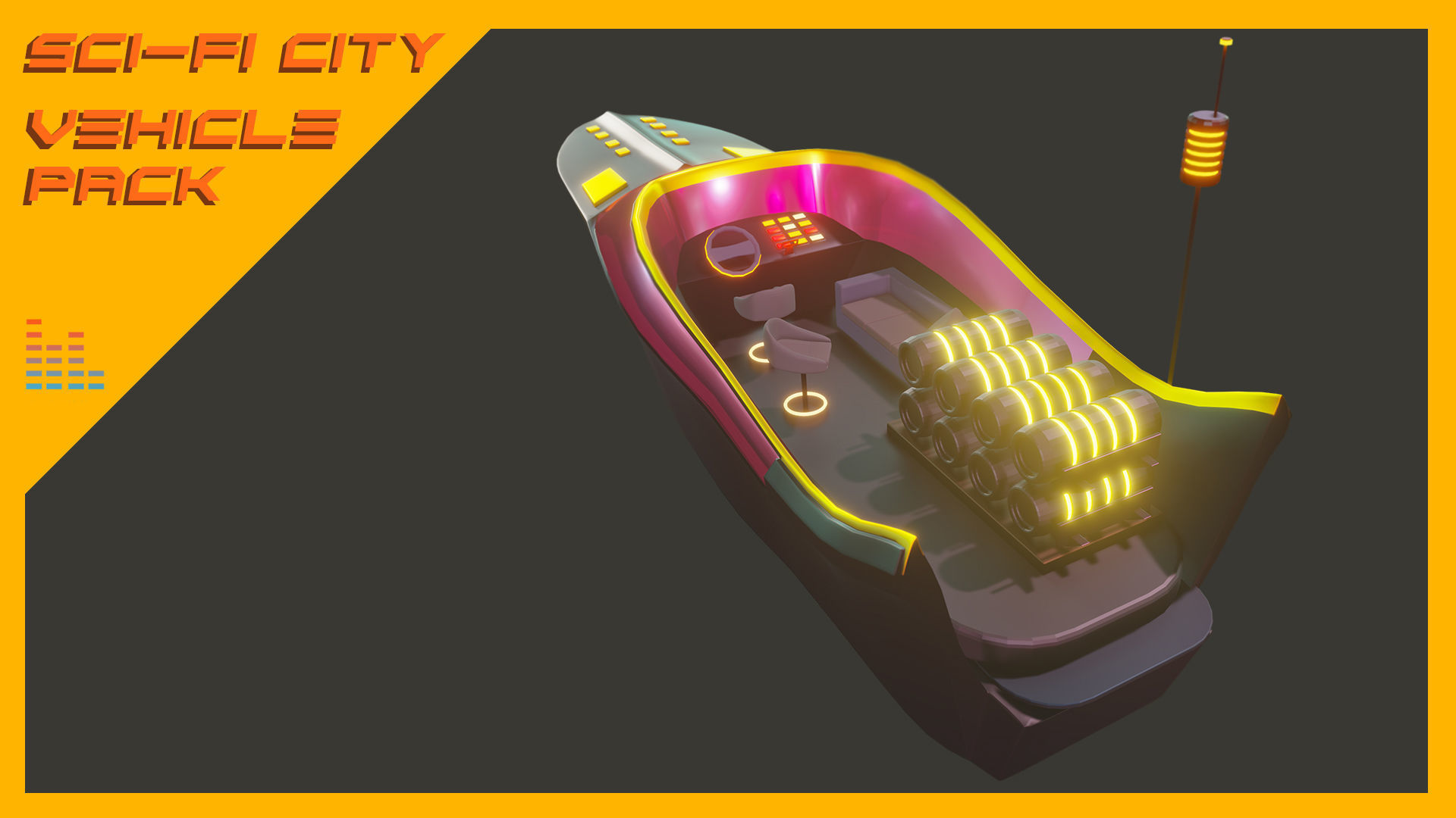 Scifi City Vehicles Asset Pack Low-poly 3D model_16