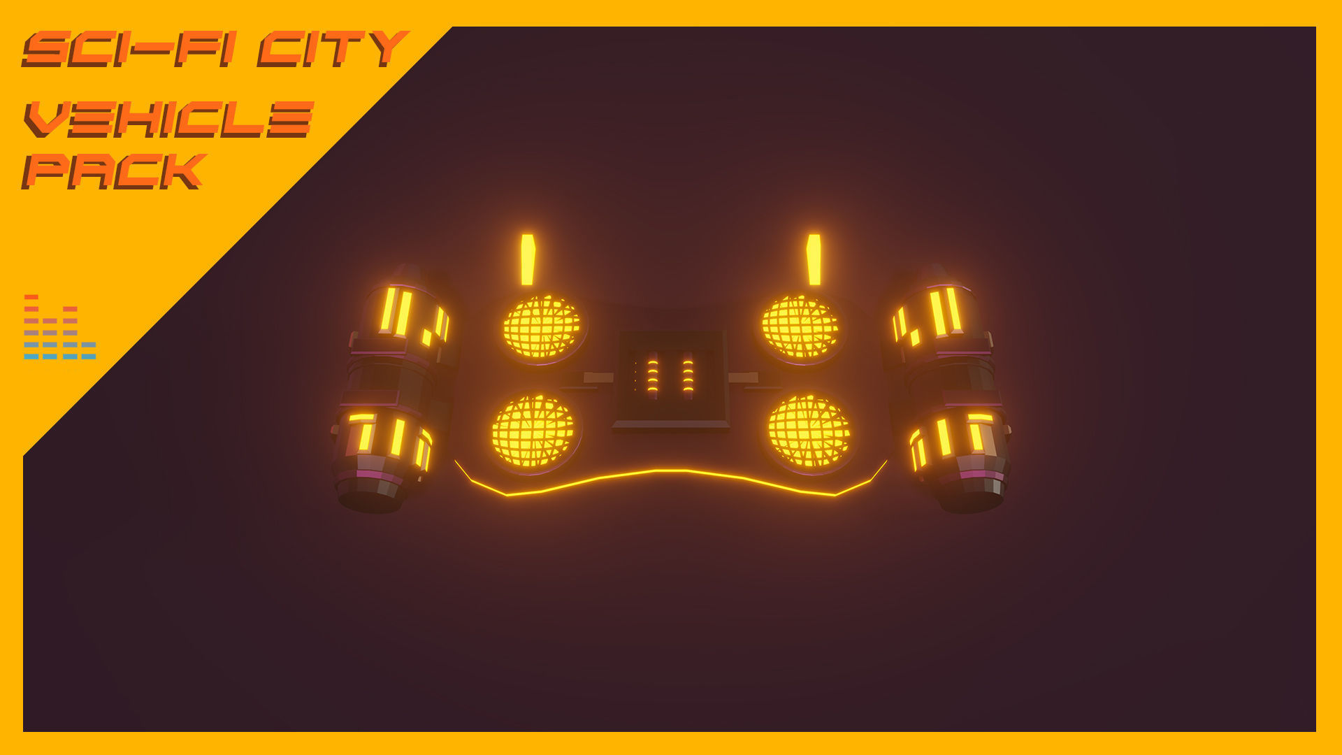 Scifi City Vehicles Asset Pack Low-poly 3D model_9