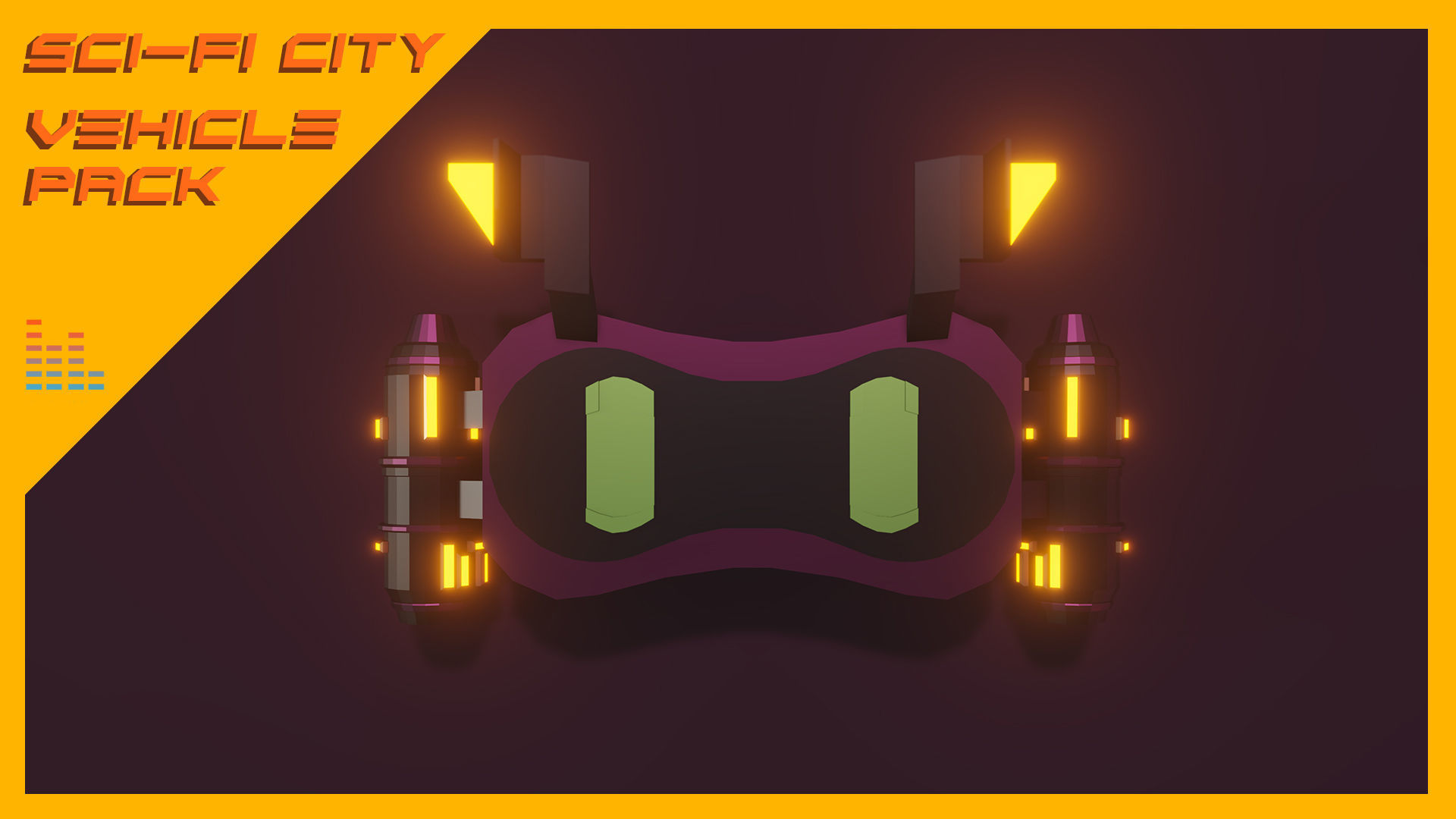 Scifi City Vehicles Asset Pack Low-poly 3D model_7