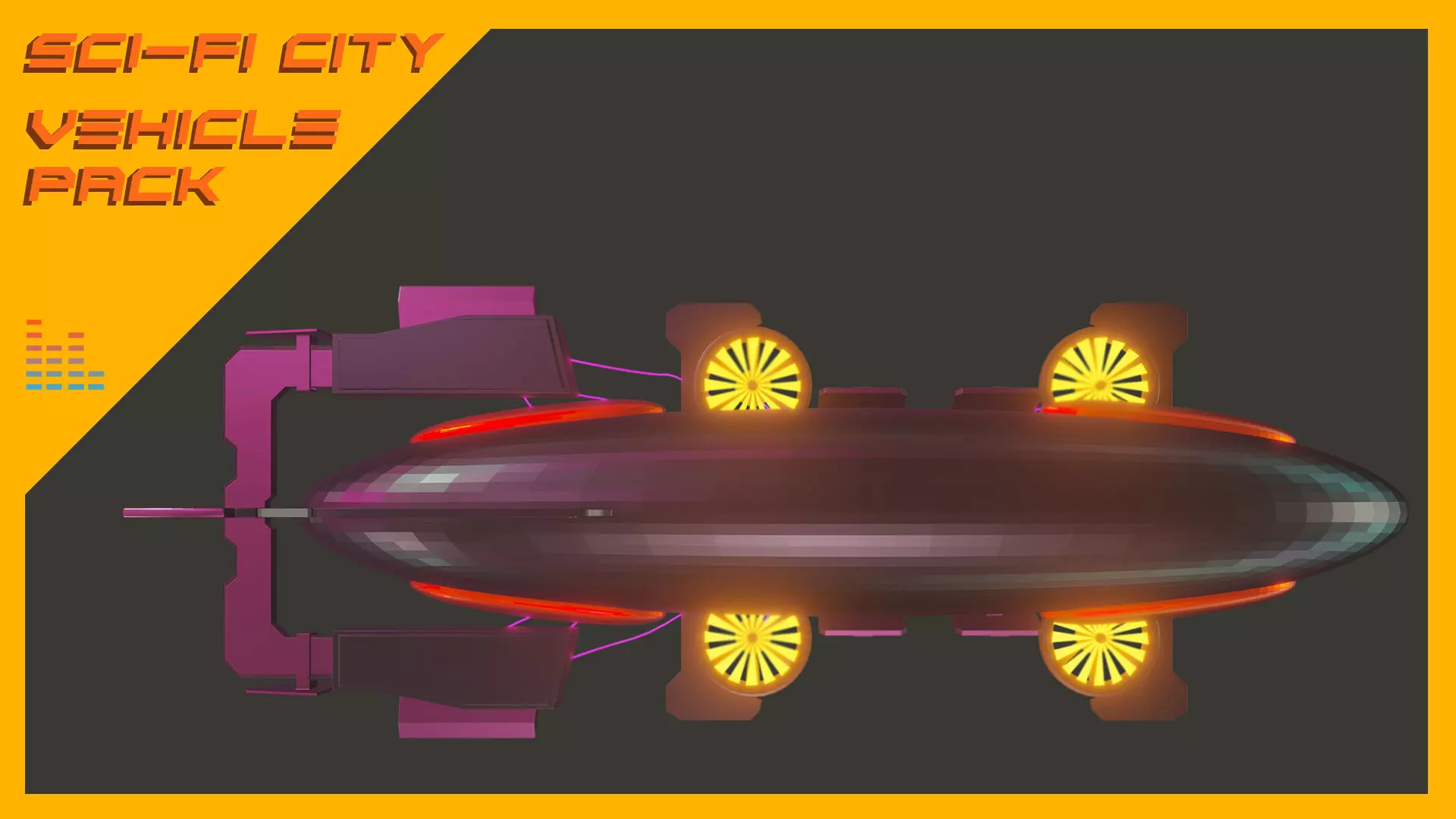 Scifi City Vehicles Asset Pack Low-poly 3D model_0