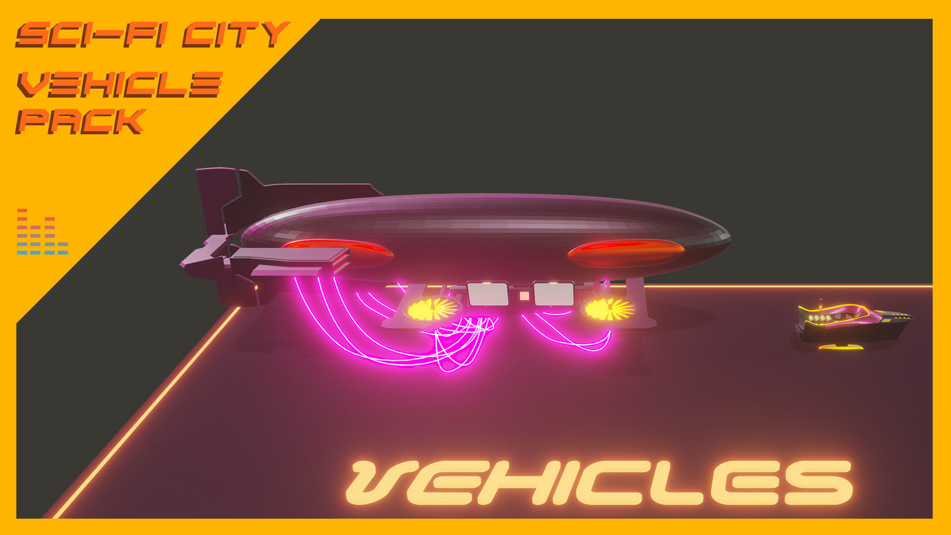 Scifi City Vehicles Asset Pack Low-poly 3D model_11