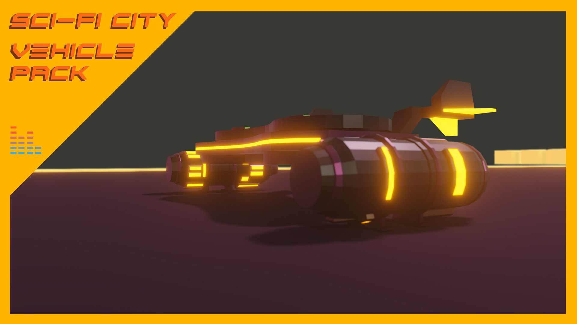 Scifi City Vehicles Asset Pack Low-poly 3D model_8
