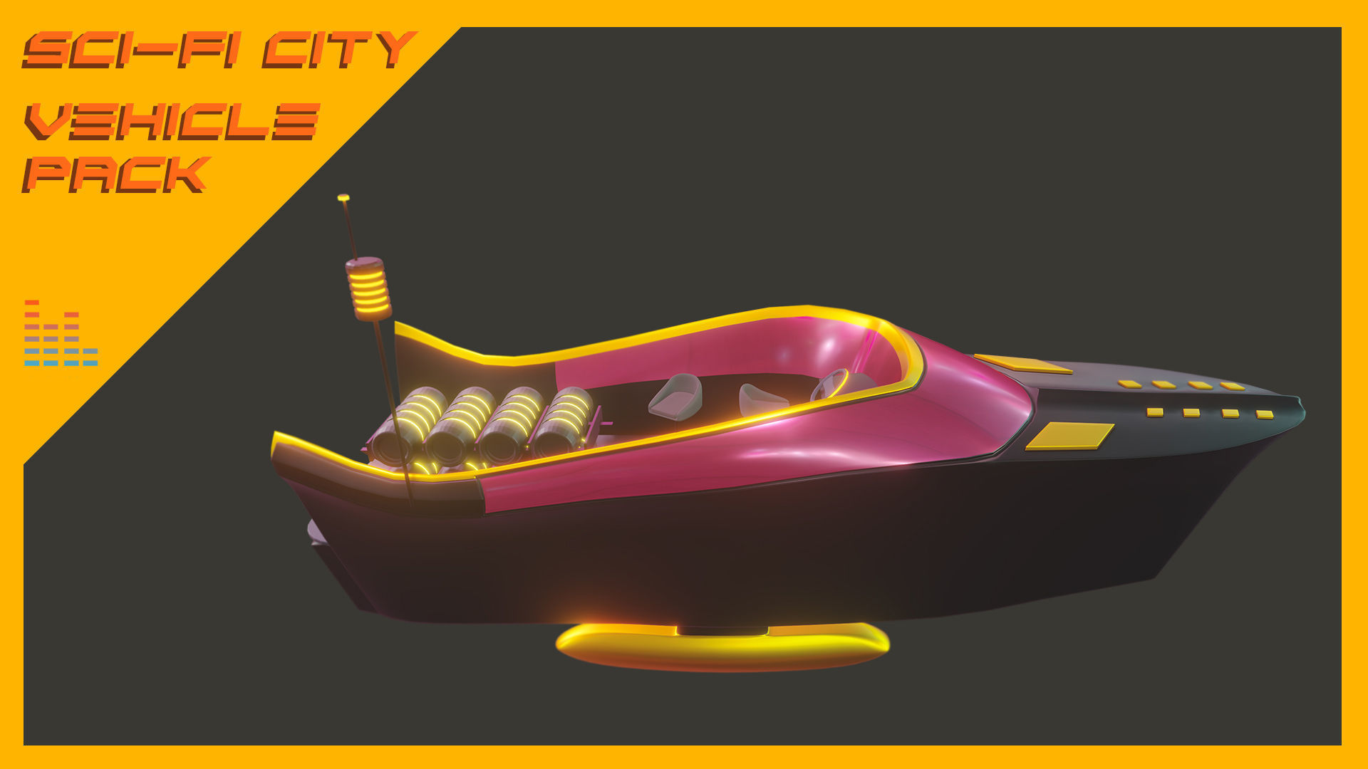 Scifi City Vehicles Asset Pack Low-poly 3D model_17