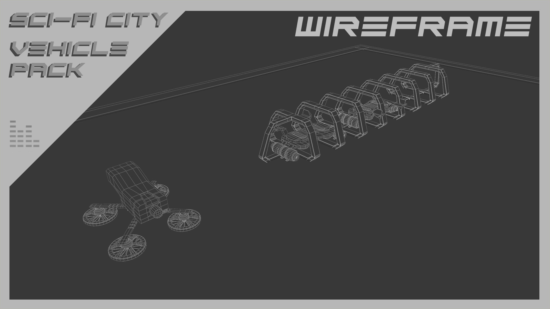 Scifi City Vehicles Asset Pack Low-poly 3D model_28