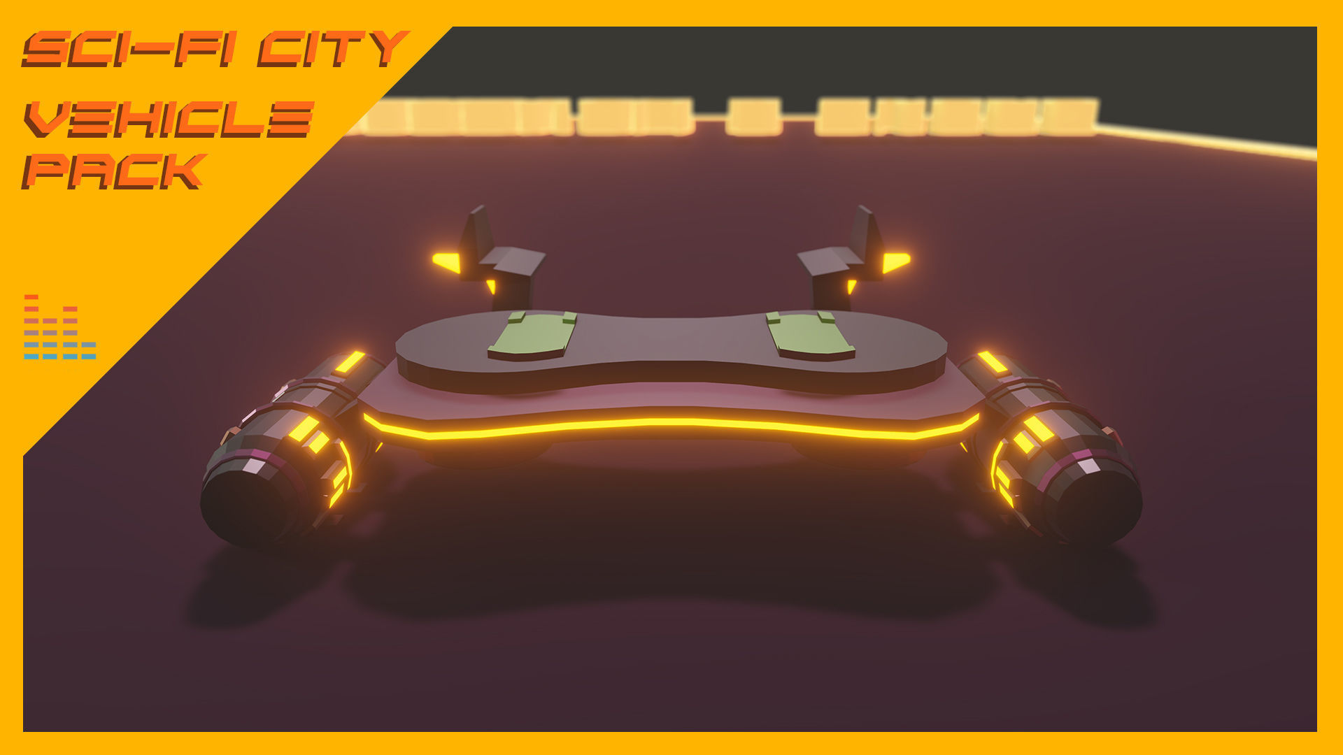 Scifi City Vehicles Asset Pack Low-poly 3D model_5