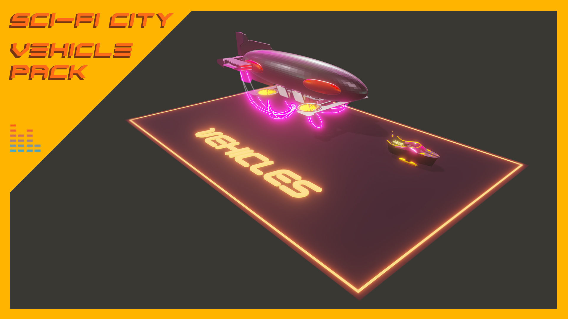 Scifi City Vehicles Asset Pack Low-poly 3D model_12