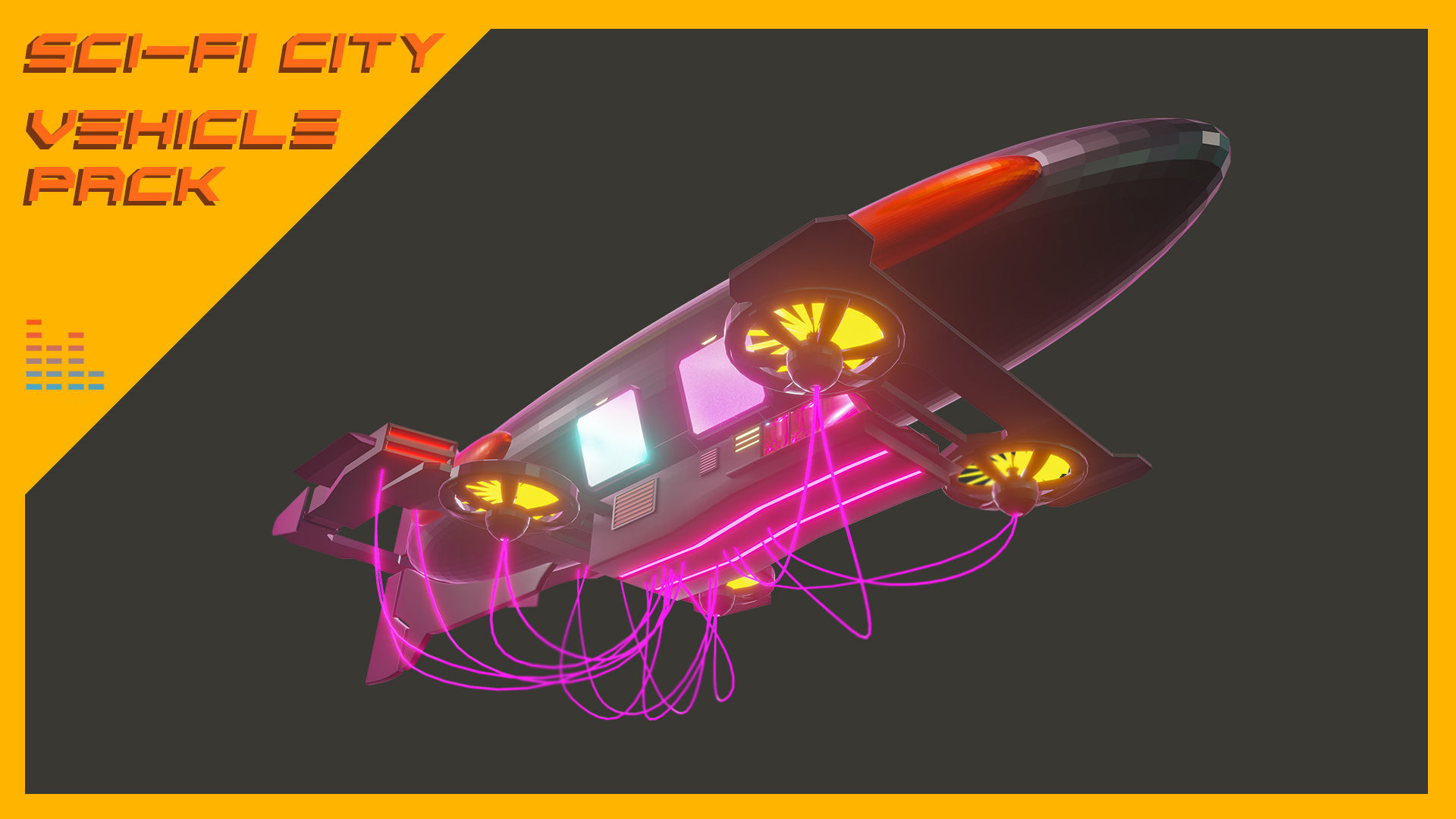 Scifi City Vehicles Asset Pack Low-poly 3D model_18