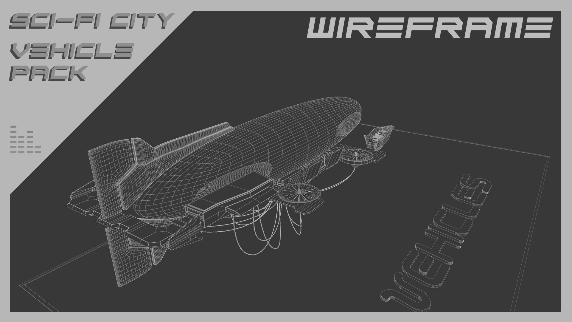 Scifi City Vehicles Asset Pack Low-poly 3D model_22