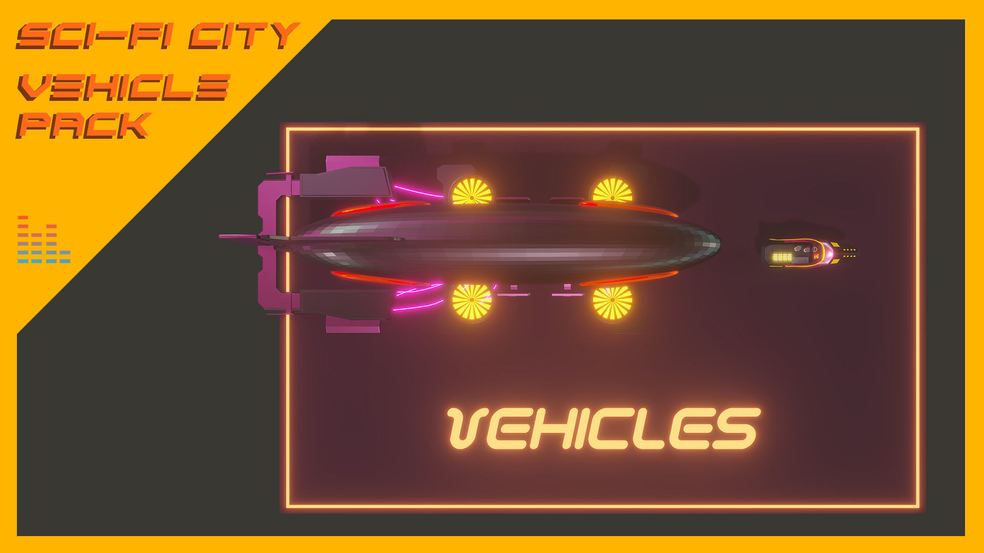 Scifi City Vehicles Asset Pack Low-poly 3D model_15
