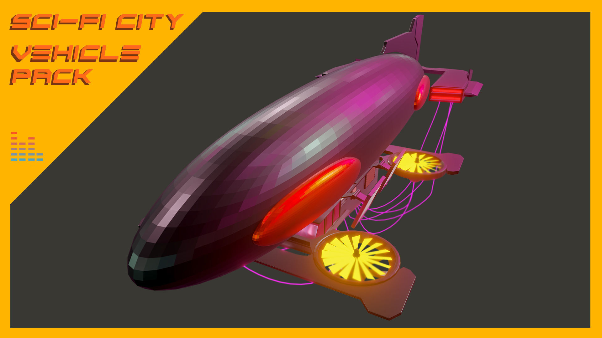 Scifi City Vehicles Asset Pack Low-poly 3D model_19