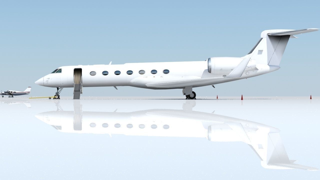 G550 Low Poly Static Aircraft Blank Low-poly 3D model_8