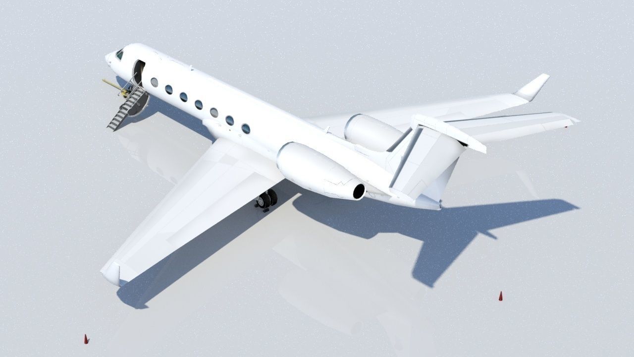 G550 Low Poly Static Aircraft Blank Low-poly 3D model_1