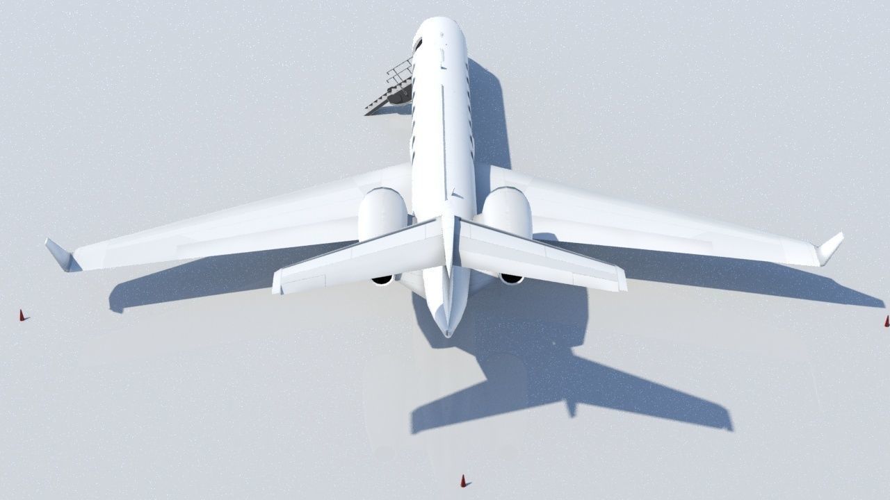 G550 Low Poly Static Aircraft Blank Low-poly 3D model_5