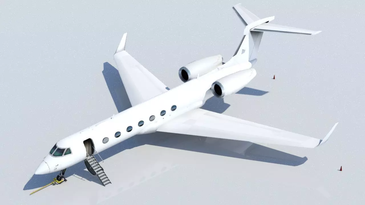 G550 Low Poly Static Aircraft Blank Low-poly 3D model_0