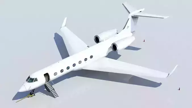 G550 Low Poly Static Aircraft Blank Low-poly 3D model