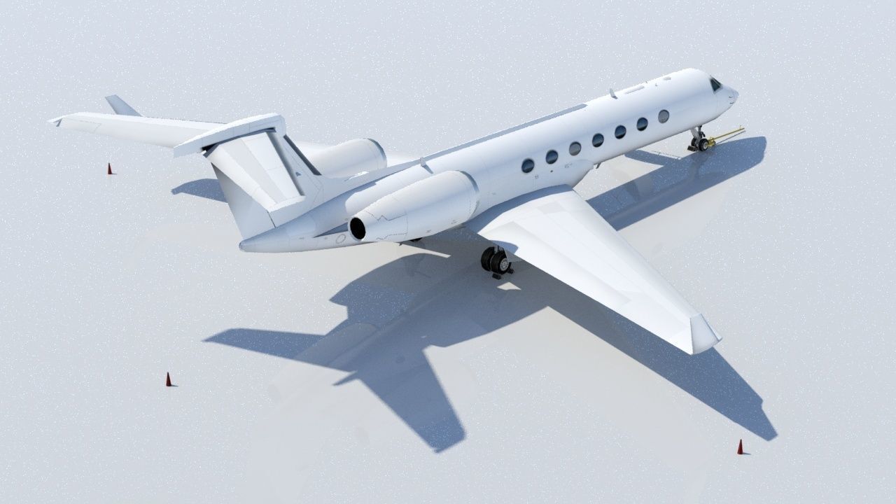 G550 Low Poly Static Aircraft Blank Low-poly 3D model_2