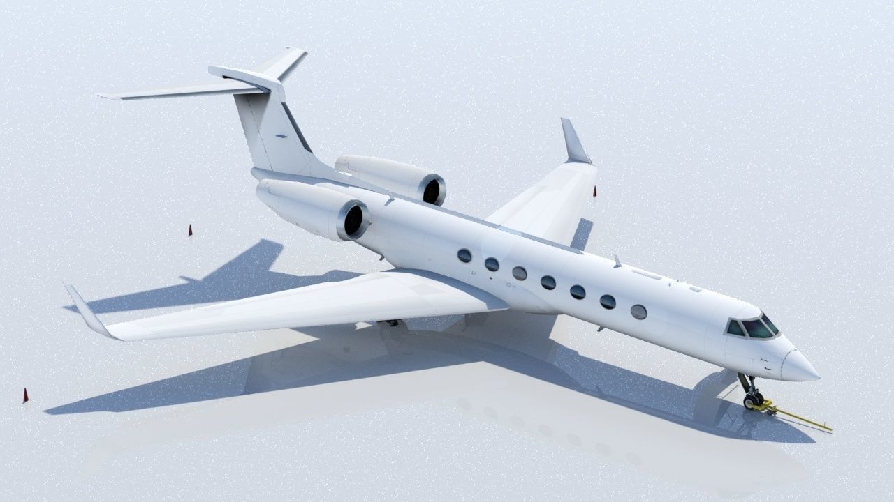 G550 Low Poly Static Aircraft Blank Low-poly 3D model_3