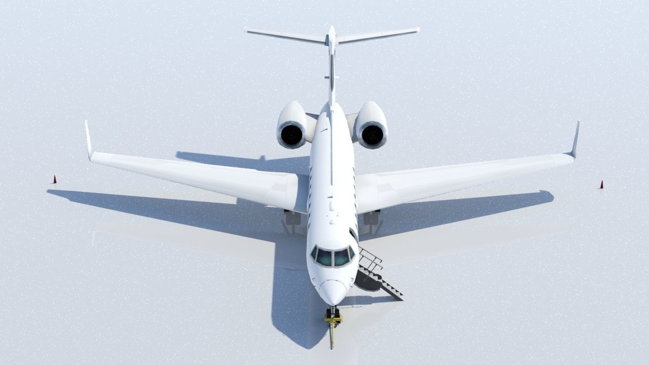 G550 Low Poly Static Aircraft Blank Low-poly 3D model_4