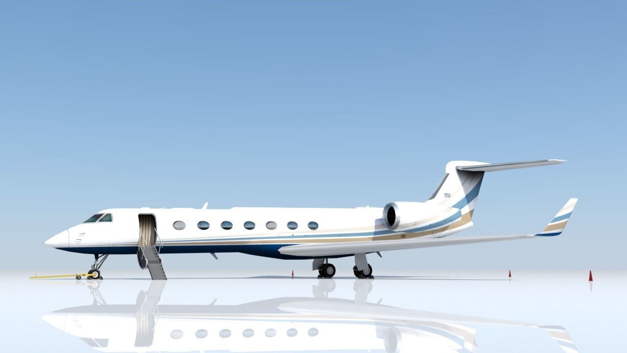 G550 Low Poly Static Aircraft Blank Low-poly 3D model_6