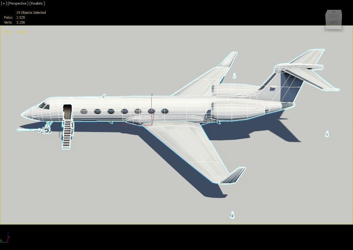 G550 Low Poly Static Aircraft Blank Low-poly 3D model_9