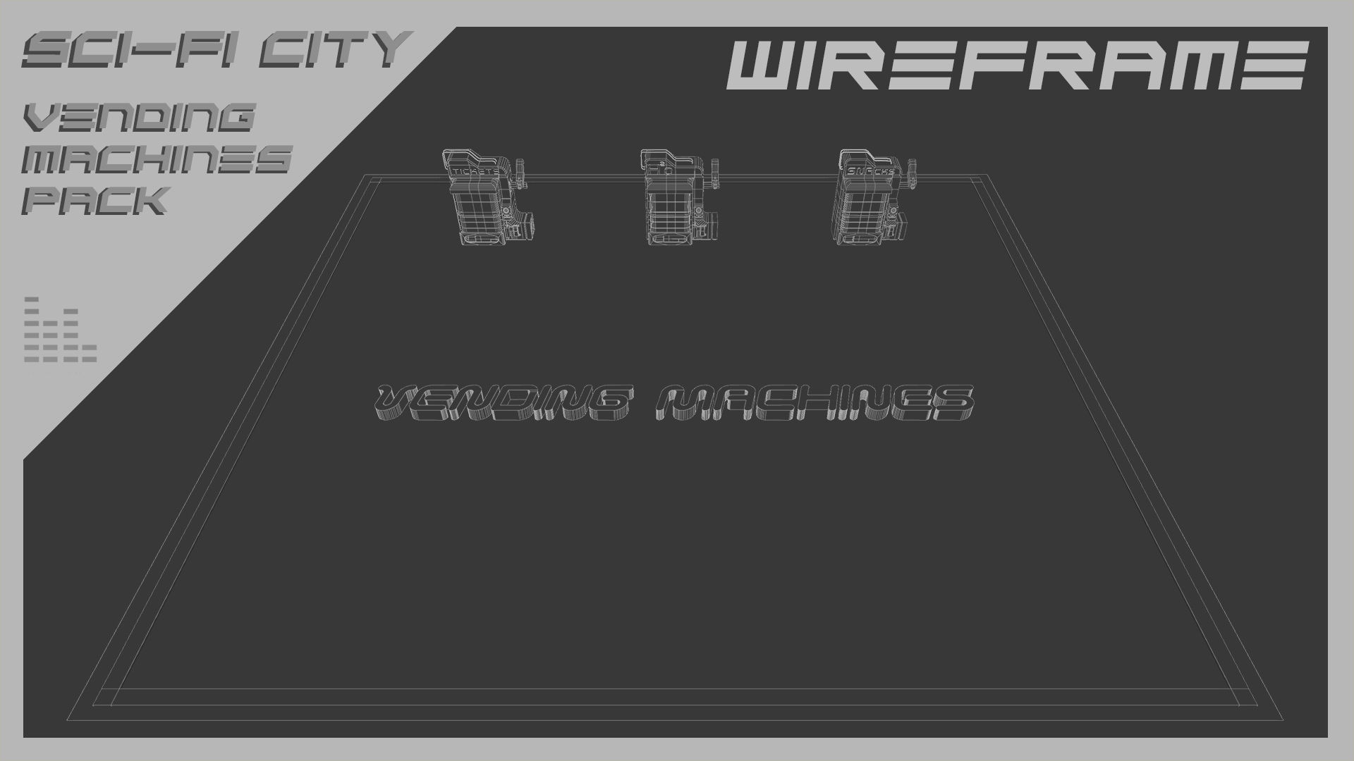 Scifi City Vending Machines Asset Pack Low-poly 3D model_12