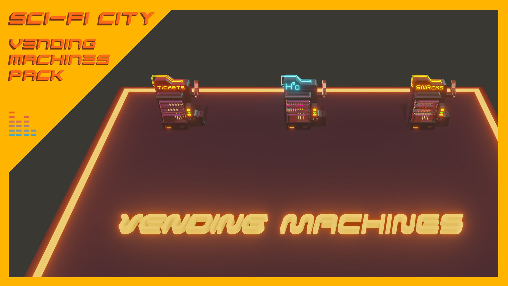 Scifi City Vending Machines Asset Pack Low-poly 3D model_2