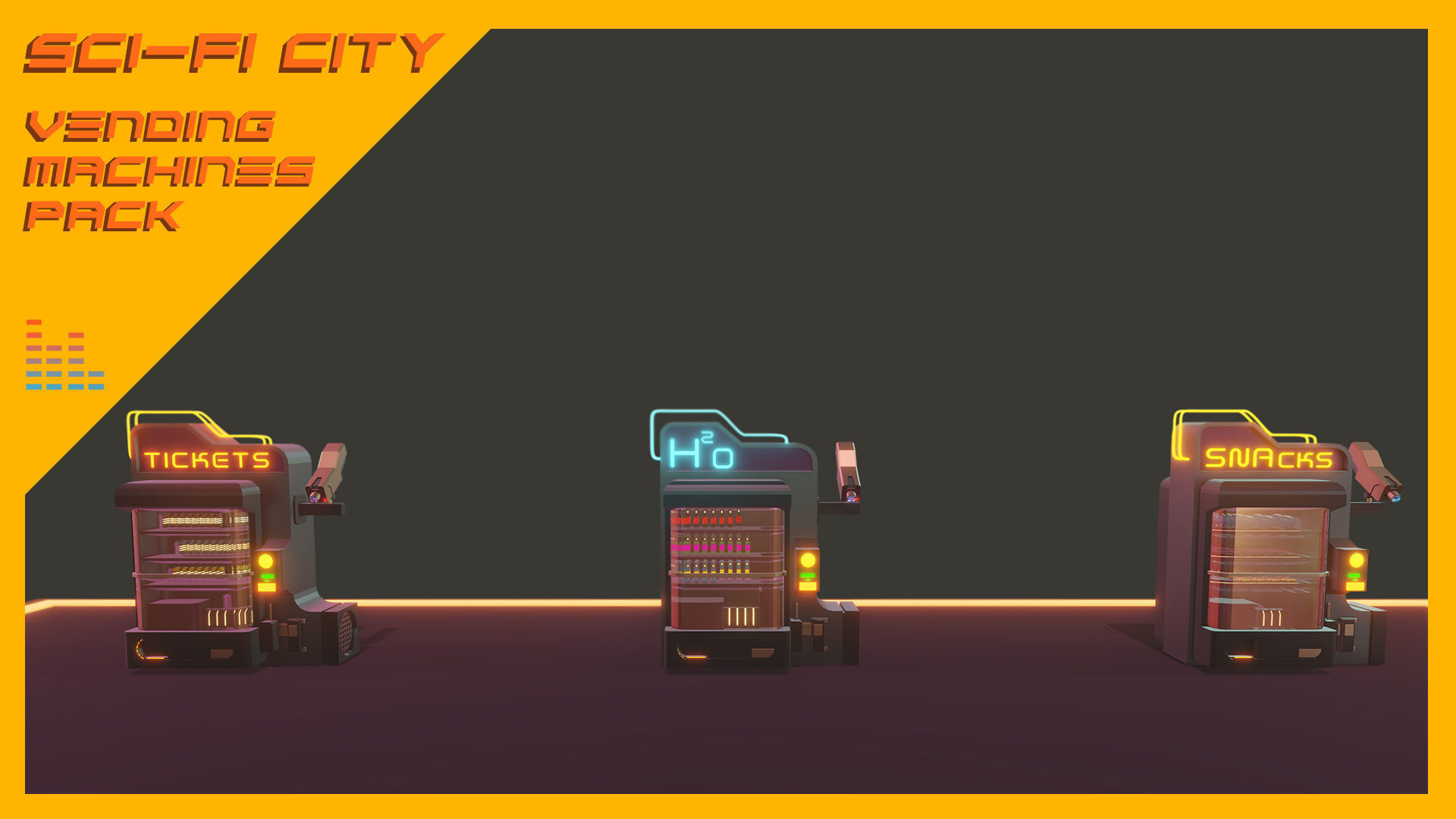Scifi City Vending Machines Asset Pack Low-poly 3D model_4